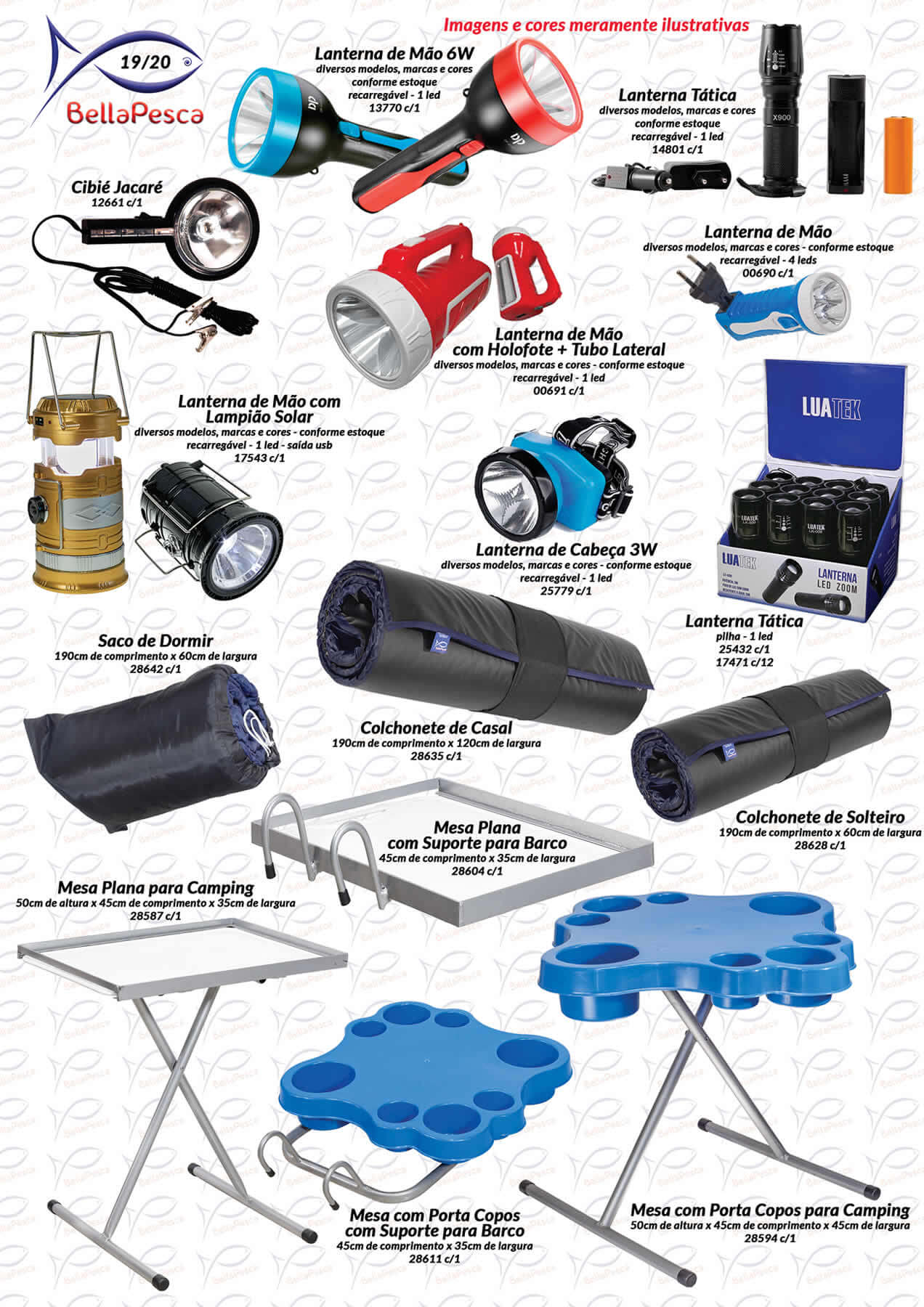 Página 19 do Catálogo BellaPesca 2025/2026 | Lanternas e mesas
