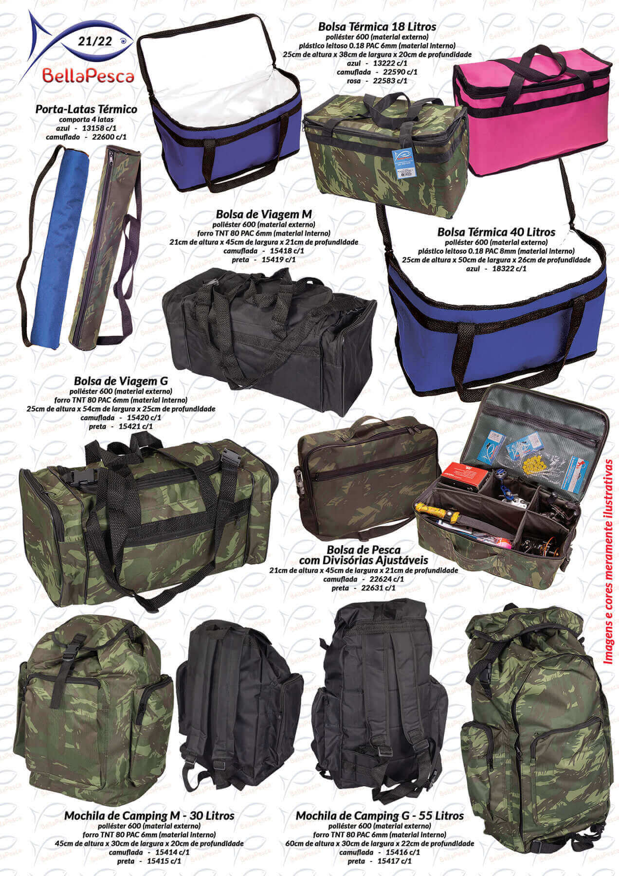 Página 21 do Catálogo BellaPesca 2025/2026 | Bolsas e mochilas