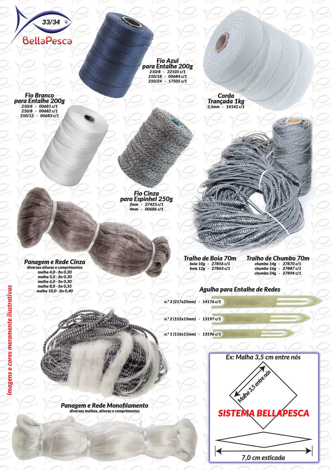 Página 33 do Catálogo BellaPesca 2025/2026 | Tralhos, panagens e redes de espera