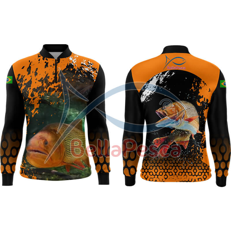 Camiseta masculina com estampa de peixe dourado